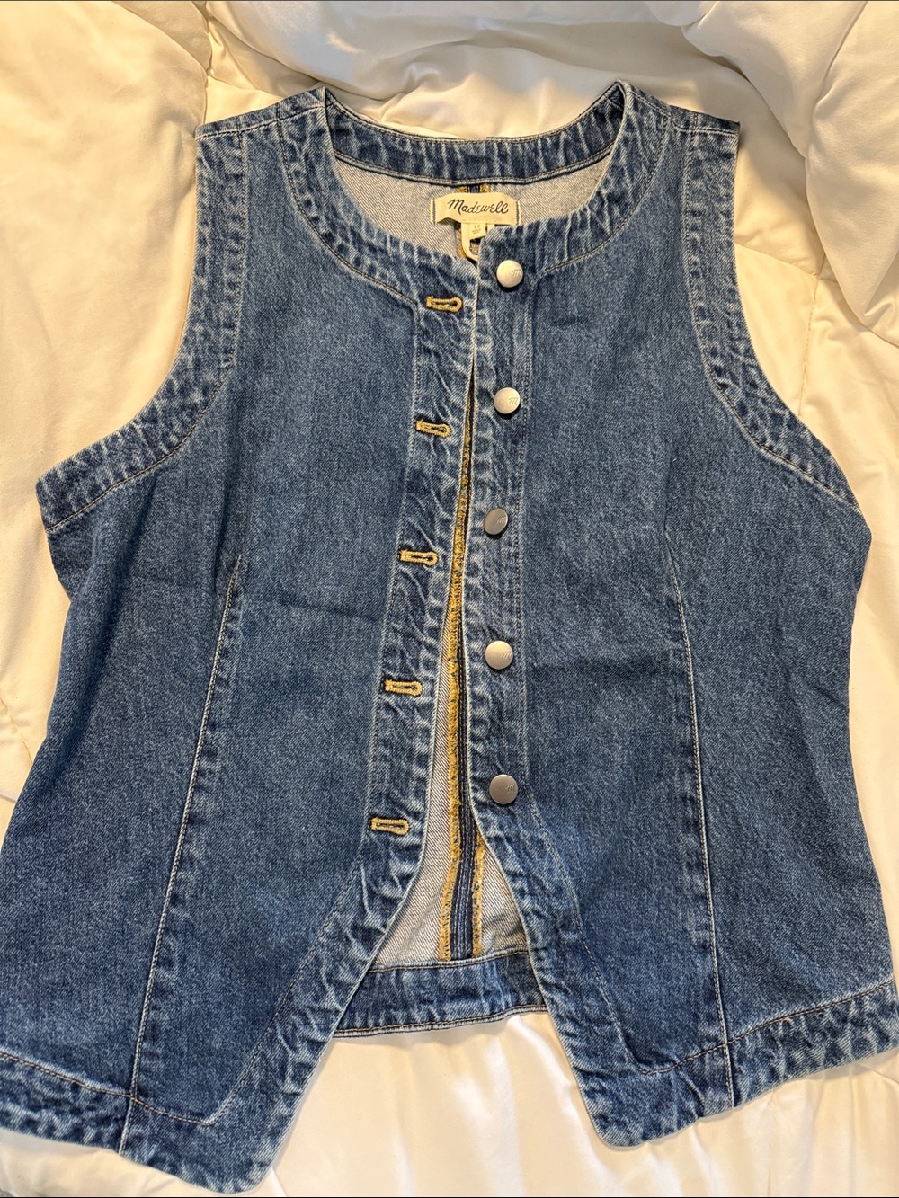 Madewell 100% cotton denim button down vest